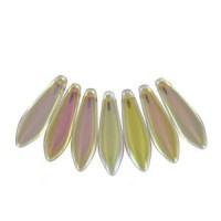 Czech Glass Daggers Perlen 5x16mm Crystal lemon rainbow 00030-98534